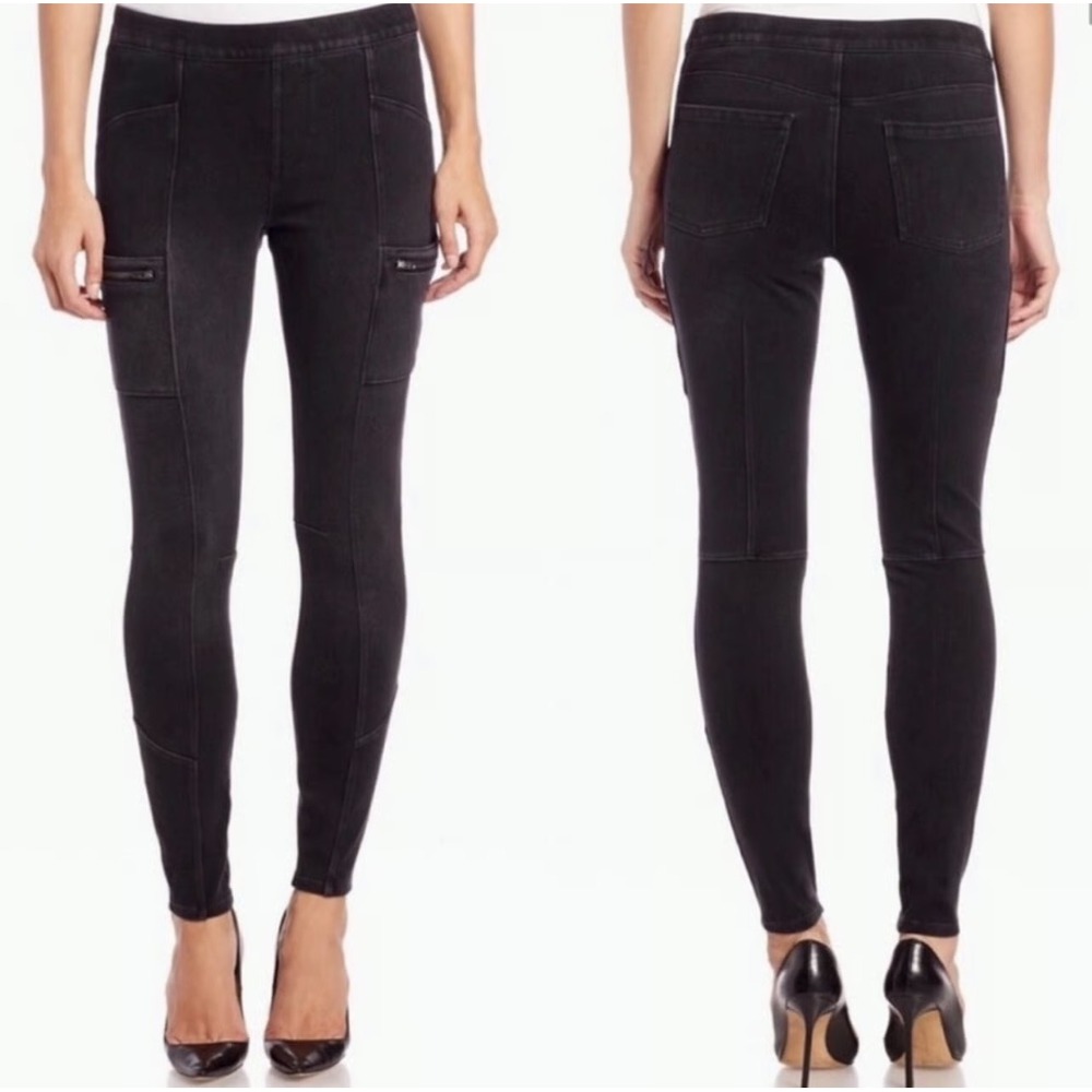 SPANX Black Wash Cargo Skinny Leggings Pants S stretch biker support indie moto